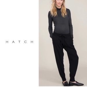 Hatch Maternity Cashmere Joggers size 2 Black with Beige Stripe